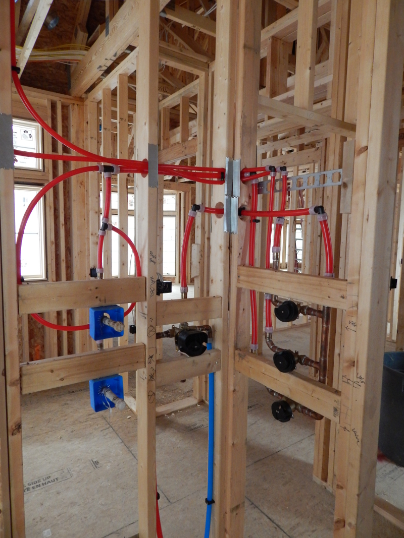 New home construction plumbing